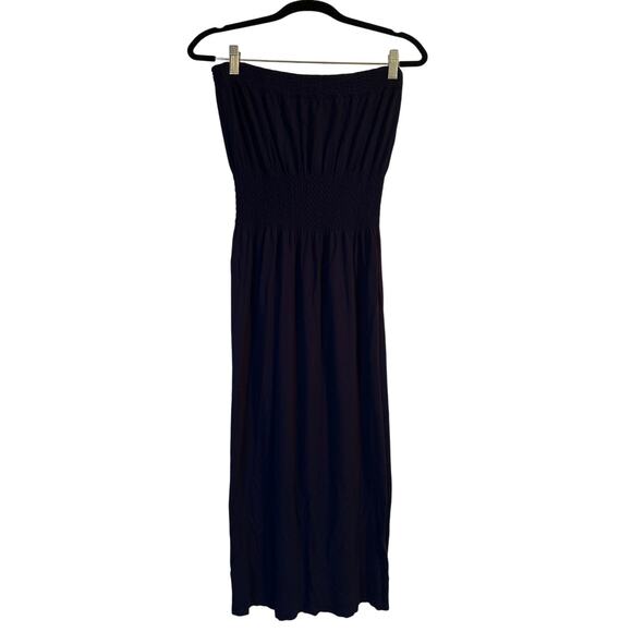 GUC Lark + Grey Dark Blue Strapless Dress Smocking at Waist Size S/M - Picture 1 of 5